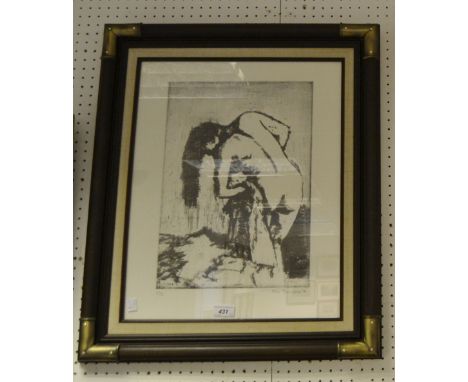 Pictures &amp; Prints - Mike Bernstein, by and after, Nude Rear view, limited edition monotone print, signed and dated 91, No
