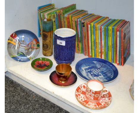 A Studio Pottery vase, Red Barn pottery Rob Dawe; Moorcroft; Hibiscus pin dish; Royal Copenhagen choosing the Christmas Tree,