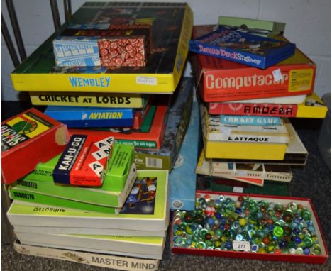 Juvenalia - Chad Valley Cricket At Lords, Solitaire, marbles; Subbuteo; roulette set; various board games; etc qty