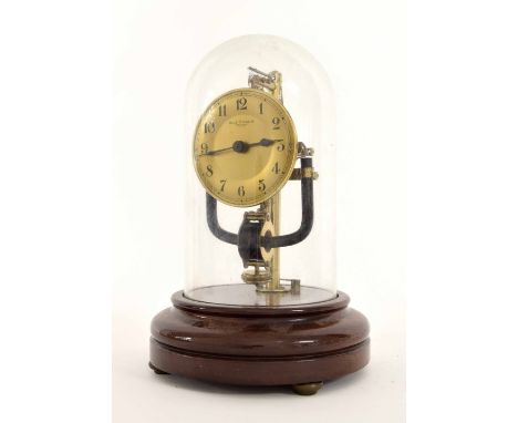 Bulle Clockette electric mantel clock, the 3.5" brass dial signed Bulle Clockette, Brevette, S.G.D.G., Patented, under a glas