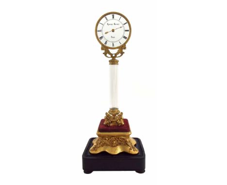Very rare ormolu and giltwood two train 'Triple Mystery' mantel clock by Jean Eugene Robert-Houdin of Paris, the 4.25" transp