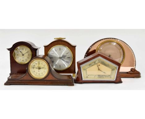 'The Bulle Clockette' electric mantel clock, 8" high; also four other various electric mantel clocks (5)