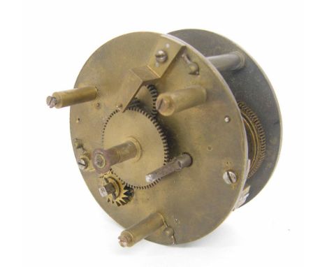 Good small single fusee mantel clock movement, 3.5" diameter