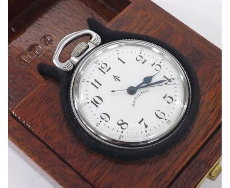 Hamilton U.S. Navy Master Navigation centre seconds metal cased deck watch, the white enamel dial signed Hamilton with Milita