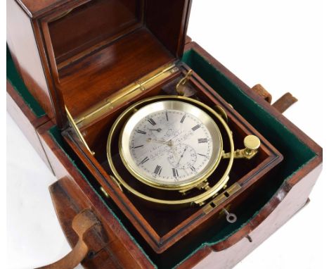 Good marine two day chronometer, the 3.5" silvered dial signed Morris Tobias, 31 Minories, London, no. 712, with subsidiary s