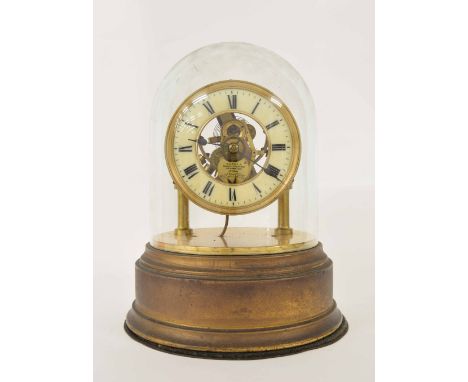 Good Eureka electric mantel clock, the 4.25" cream chapter ring enclosing a skeletonised centre inscribed on the fast/slow le