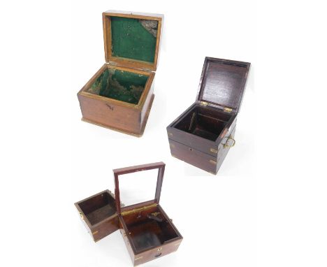 Three various chronometer and part chronometer cases; also a chronometer guard case (4)