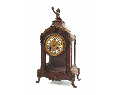 French boulle bracket clock in need of restoration, 16" high