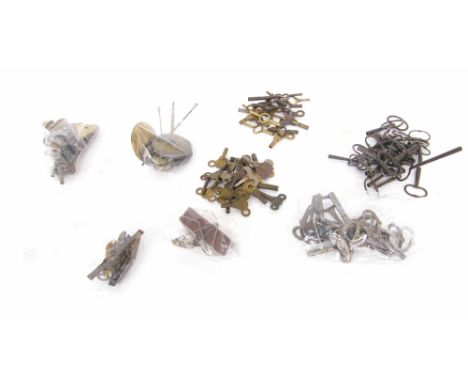 Very large quantity of mainly mantel and other clock keys; also a small quantity of watch keys and mantel clock pendulums