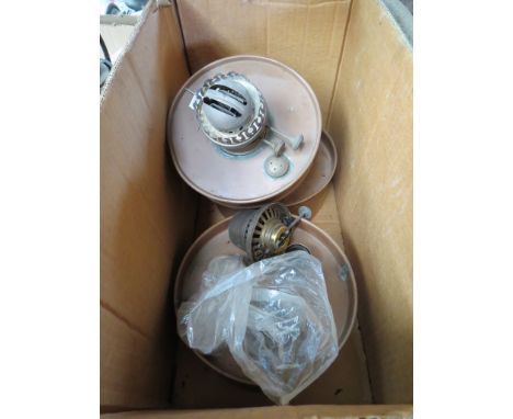Three brass oil lamp bases 