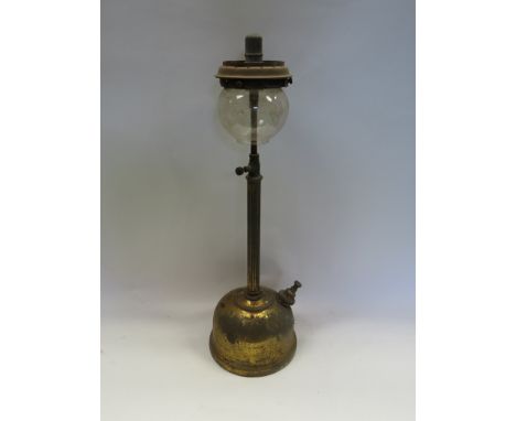 A brass column Tilley lamp 
