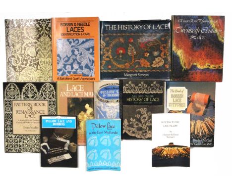 Reference books - twelve books and booklets including Simeon (M) - The History of Lace, 1979, d.w., Cook (B.M.) and Stott (G)
