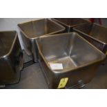 (2) SS 4-Wheel Meat Carts, 25 in. x 25 in. x 20 in.