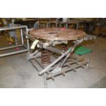 Stainless Steel Scissor Lift, 43 in. Diameter Rotating Table Top, 36 in. Adjustable Height