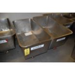 (2) Stainless Steel 4-Wheel Meat Carts, 42 in. x 20 in. x 16 in.