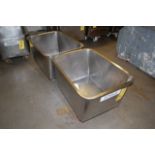 (2) SS 4-Wheel Meat Carts, 30 in. x 21 in. x 16 in.