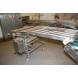 Motorized SS Wire Belt Conveyor, 30 in. Wide x 92 in. Length, SS 4-Wheel Base