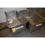 (2) Stainless Steel 4-Wheel Meat Carts, 42 in. x 20 in. x 16 in.