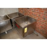 (2) SS 4-Wheel Meat Carts, 25 in. x 25 in. x 20 in.