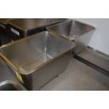 (2) SS 4-Wheel Meat Carts, 30 in. x 21 in. x 16 in.