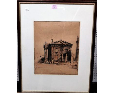 Sir William Nicholson (1872-1949) The Clarendon Building, lithograph, printed in colour, 32cm x 26cm.