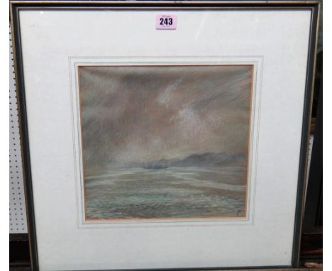 David L. Fletcher (20th century), Sunset during light sandstorm, Red Sea; Light Sand Storm in the Red Sea, a pair, pastel, si