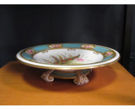 A Worcester dessert service, an 18th century tea bowl &amp; saucer, and another saucer  