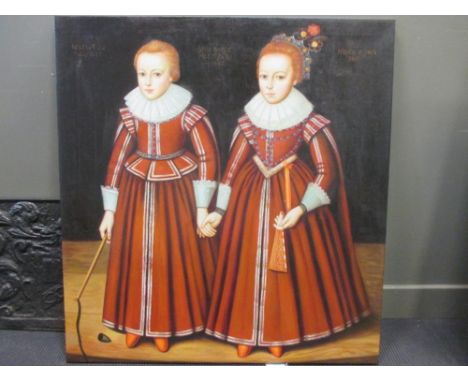 After an English School painting of 1623 Portrait of Stephen Phesant (1617-1660) and Mary Phesant (b.1616) inscribed "Natus 2