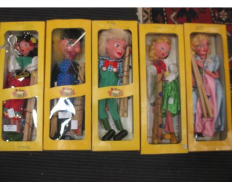 Pelham Puppets. Five in boxes including: Hansel and Gretel, Cinderella, Witch, Gypsy and and a Kate the Caterpillar Ventriloq
