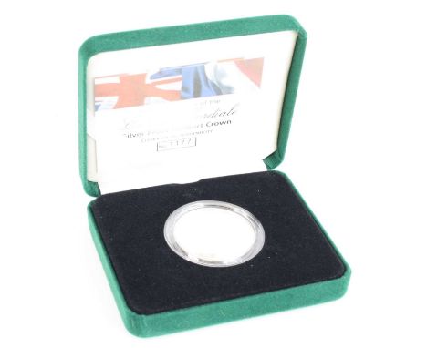 The Royal Mint, 2004 100th Anniversary of the Entente Cordiale Silver Proof Piedfort Crown, obv: Elizabeth II, rev: combined 