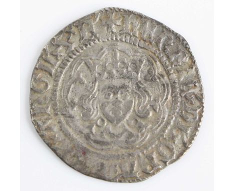 England, Henry VI (1422-1461) half groat, obv: crowned facing portrait of King Henry VI, legend around, rev: long cross patté