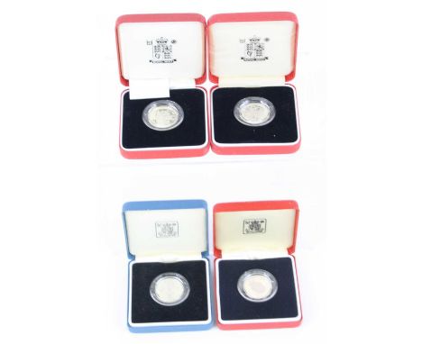 The Royal Mint, a collection of three United Kingdom Piedfort Silver Proof One Pound Coins to include 1988, 1993 and 2000, to