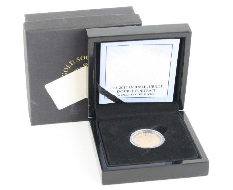 Tristan Da Cunha, The 2012 Double Jubilee Double Portrait Gold Sovereign, with certificate in presentation case and outer box