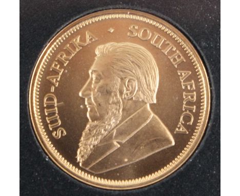 South Africa, 2017 gold quarter ounce uncirculated krugerrand, obv: portrait of Stephanus Johannes Kruger, rev; springbok div