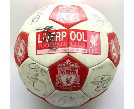 Liverpool FC official autographed football circa 2005. P&amp;P Group 2 (£18+VAT for the first lot and £3+VAT for subsequent l