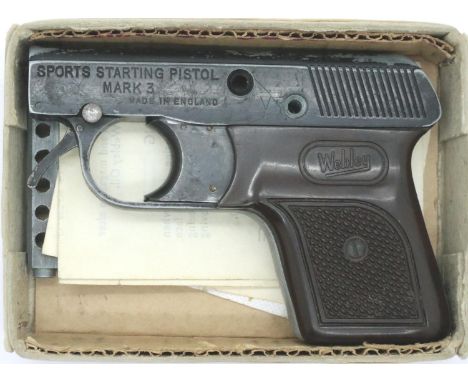 Webley Mark III Sports Starting Pistol, boxed with instruction leaflet. P&amp;P Group 1 (£14+VAT for the first lot and £1+VAT