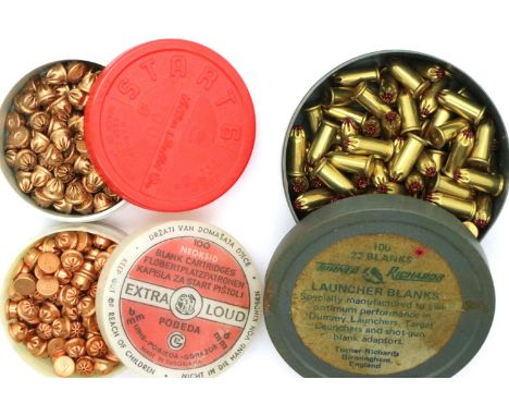 Three boxes of 6mm 22 blank cartridges, approximately 200 in total. P&amp;P Group 1 (£14+VAT for the first lot and £1+VAT for