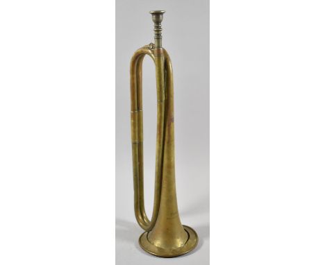 A Brass Bugle, "The Lincoln" by Hohner, London, 43cm high 