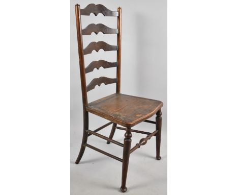 An Edwardian Oak Ladder Back Side Chair 