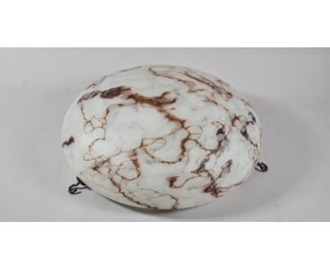 A Mid 20th Century Opaque Glass Ceiling Light Shade, 36cm Diameter 