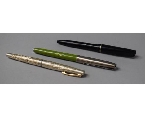 Three Vintage Fountain Pens, One with Gold Nib 