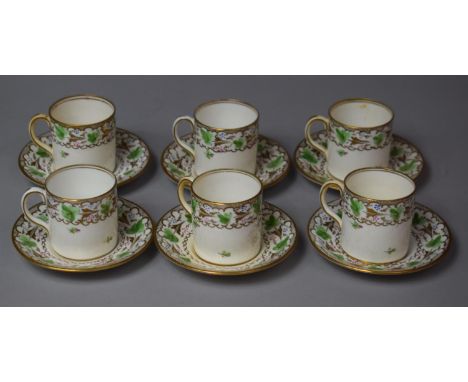 A Set of Six Allertons Old English Coffee Cans and Saucers 