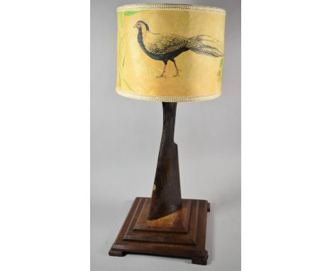 An Early 20th Century Novelty Table Lamp Base Formed From a Shotgun Stock, Complete with Shade Decorated with Pheasant, Stepp