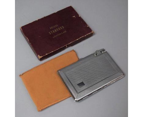 A Mid 20th Century Mosda Standard Cigarette Lighter Case with Cloth Bag and Original Cardboard Box, 13.5cm long 