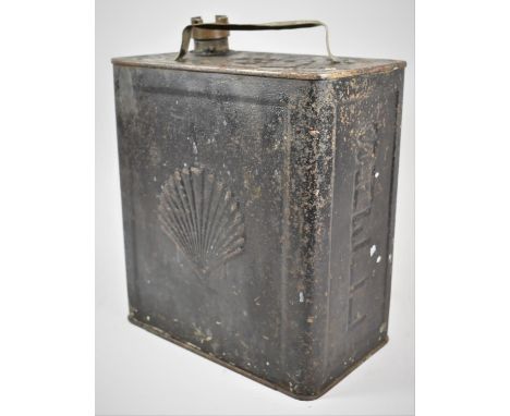A Vintage Black Painted Petroleum Spirit Can for Shell 
