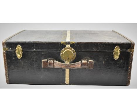 A Vintage German Travelling Case with Labels with Europaischer Hof, 60cm wide 