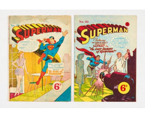 Superman (1950s K.G. Murray, Australia) 31 [vg], 33 detached cover [gd] (2). No Reserve