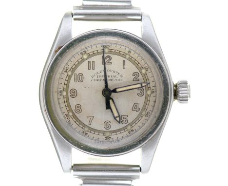 A Rolex stainless steel gentleman's wristwatch, Oyster Imperial chronometer, marked inside case back 2595, 28mm, later Bonkli