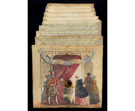 Paper Peepshow.&nbsp; Lane's telescopic view with the Interior of the Great Industrial Exhibition, accordion folding peepshow