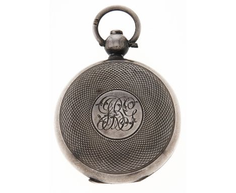An Edwardian silver sovereign case, engine turned, 34mm diam, Birmingham 1906  Back dented, lid closing tightly shut and spri